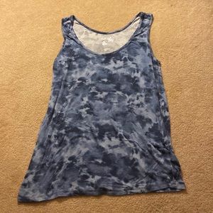 Blue tie-dye tank top